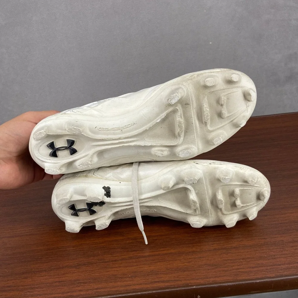Under Armour Highlight MC Football Cleats White Silver 1235881-100 Mens Size 9